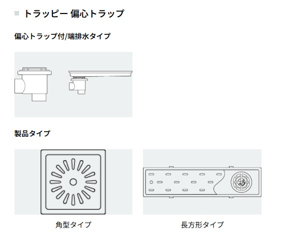 排水ユニット　トラッピー 偏心トラップ　SP-200B　200mmタイプ【SPG】