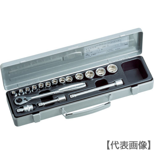 ＴＯＮＥ　ソケットレンチセット　差込角９．５ｍｍ　１７点セット　６角（1560MS）116-5500【ＴＯＮＥ（株）】