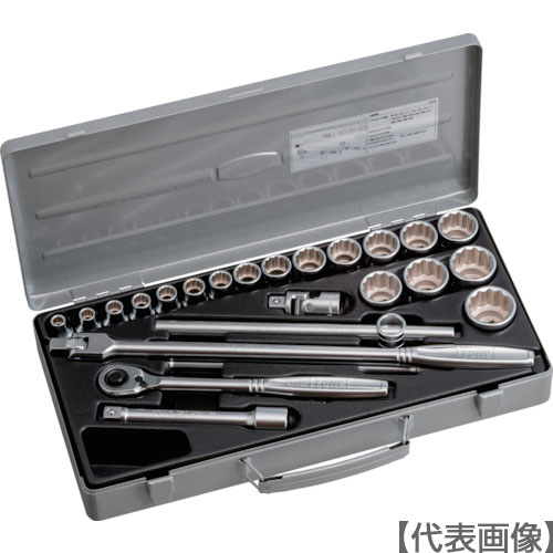 ＴＯＮＥ　ソケットレンチセット　差込角１２．７ｍｍ　２５点セット（160M）116-1768【ＴＯＮＥ（株）】