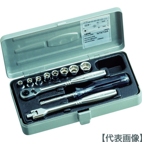 ＴＯＮＥ　ソケットレンチセット　差込角６．３５ｍｍ　１１点セット（1850M）116-5178【ＴＯＮＥ（株）】