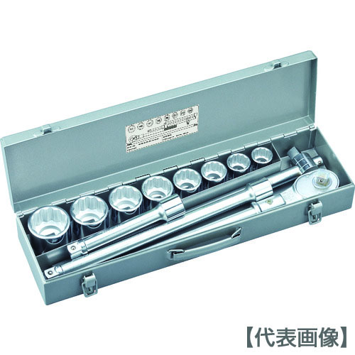 ＴＯＮＥ　ソケットレンチセット　差込角１９．０ｍｍ　１２点セット　１２角（200M）116-2390【ＴＯＮＥ（株）】