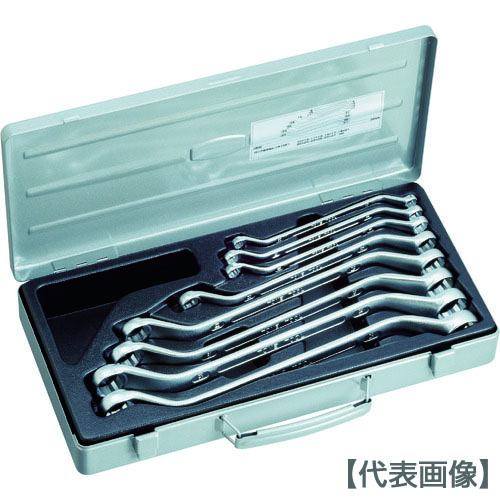 ＴＯＮＥ　ロング両口めがねレンチセット（４５°）　８点セット　３．７ｋｇ（2800M）120-0488【ＴＯＮＥ（株）】