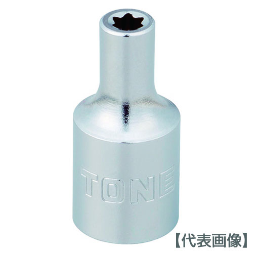 ＴＯＮＥ　Ｅ型トルクスソケット　呼びＮＯ．Ｅ４　差込角６．３５ｍｍ（2TX-E04）124-9960【ＴＯＮＥ（株）】