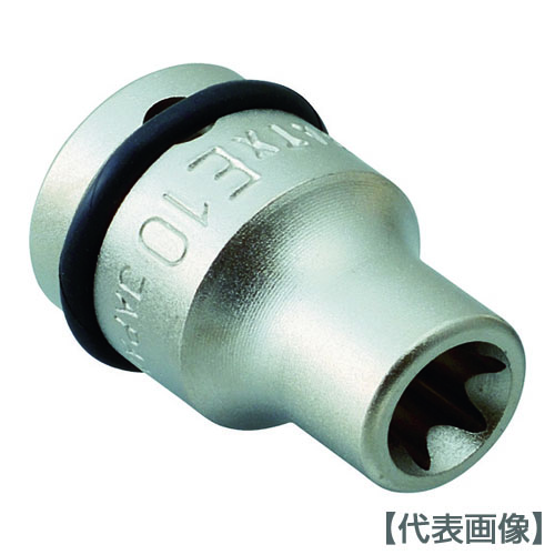 ＴＯＮＥ　インパクト用ヘックスローブソケット　トルクスソケット　Ｅ１０　先端寸法９．３７ｍｍ（3ATX-E10）369-4810【ＴＯＮＥ（株）】