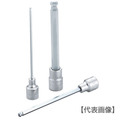 ＴＯＮＥ　ロングボールポイントヘキサゴンソケット　対辺寸法４ｍｍ　差込角９．５ｍｍ　長さ９８ｍｍ（3BH-04L）119-7452【ＴＯＮＥ（株）】