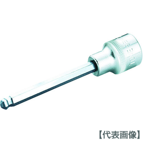 ＴＯＮＥ　ボールポイントヘキサゴンソケット　対辺寸法１０ｍｍ　差込角９．５ｍｍ　長さ４６ｍｍ（3BH-10）119-7410【ＴＯＮＥ（株）】