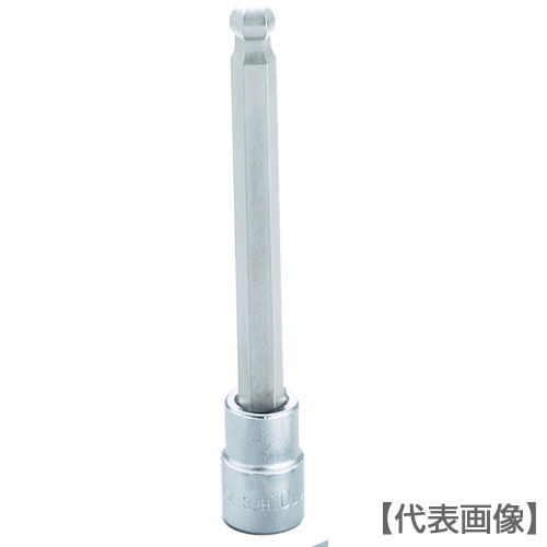 ＴＯＮＥ　ロングボールポイントヘキサゴンソケット　対辺寸法１０ｍｍ　差込角９．５ｍｍ　長さ９６ｍｍ（3BH-10L）119-7495【ＴＯＮＥ（株）】