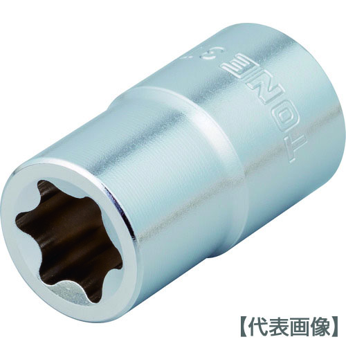 ＴＯＮＥ　Ｅ型トルクスソケット　呼びＮＯ．Ｅ６　差込角９．５ｍｍ（3TX-E06）124-9970【ＴＯＮＥ（株）】