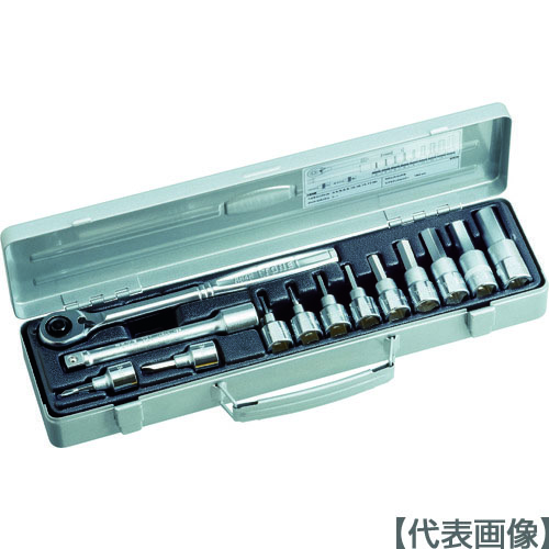 ＴＯＮＥ　ヘキサゴンソケットレンチセット　差込角１２．７ｍｍ（400M）122-1094【ＴＯＮＥ（株）】