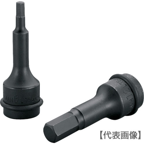ＴＯＮＥ　インパクト用セミロングヘキサゴンソケット　８ｍｍ（4AH-08L75）369-6065【ＴＯＮＥ（株）】