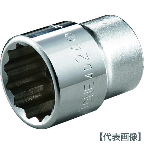 ＴＯＮＥ　ソケット（１２角）　対辺寸法２４ｍｍ　全長４１ｍｍ（4D-24）122-3577【ＴＯＮＥ（株）】