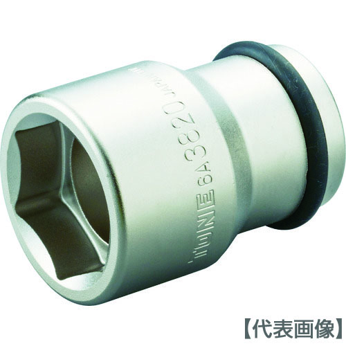 ＴＯＮＥ　インパクト用ソケット（自動車整備用）　ホイルナットコンビソケット　差込角１９．０ｍｍ　全長８０ｍｍ（6A-4121）369-7118【ＴＯＮＥ（株）】