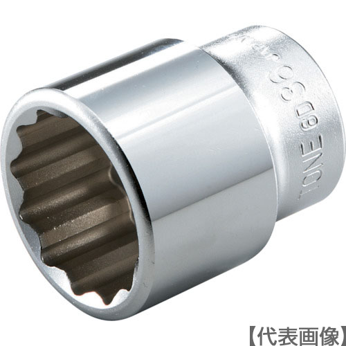 ＴＯＮＥ　ソケット（１２角）　対辺寸法１９ｍｍ　全長５０ｍｍ（6D-19）122-2589【ＴＯＮＥ（株）】