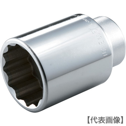 ＴＯＮＥ　ディープソケット（１２角）　対辺寸法２２ｍｍ　全長１００ｍｍ（6D-22L）122-4026【ＴＯＮＥ（株）】