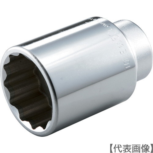 ＴＯＮＥ　ディープソケット（１２角）　対辺寸法４１ｍｍ　差込角１９．０ｍｍ　全長１００ｍｍ（6D-41L）122-4441【ＴＯＮＥ（株）】