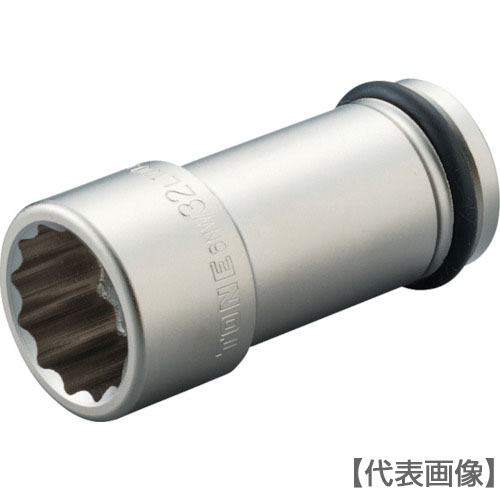 ＴＯＮＥ　インパクト用ロングソケット（１２角）　対辺寸法４６ｍｍ　差込角１９．０ｍｍ（6NW-46L100）810-9674【ＴＯＮＥ（株）】