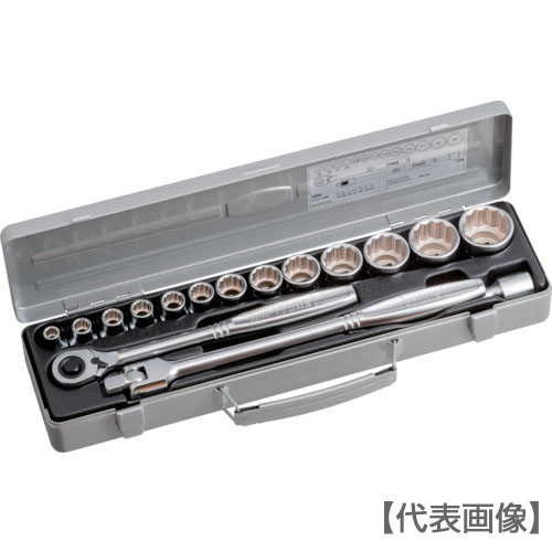 ＴＯＮＥ　ソケットレンチセット　１２角タイプ　差込角１２．７ｍｍ　１６点セット（770M）116-1733【ＴＯＮＥ（株）】