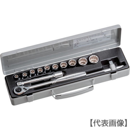 ＴＯＮＥ　ソケットレンチセット　ＩＳＯ　差込角１２．７ｍｍ　１３点セット（800MISO）116-5739【ＴＯＮＥ（株）】
