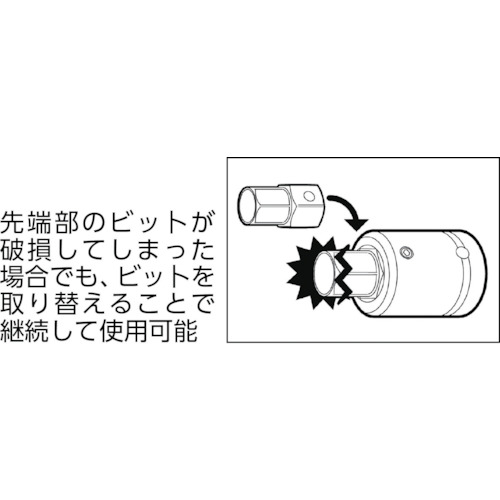 ＴＯＮＥ　インパクト用ヘキサゴンビット　差込角１９．０ｍｍ　対辺寸法２７ｍｍ　奥行３８ｍｍ（BIT21-27）387-6462【ＴＯＮＥ（株）】