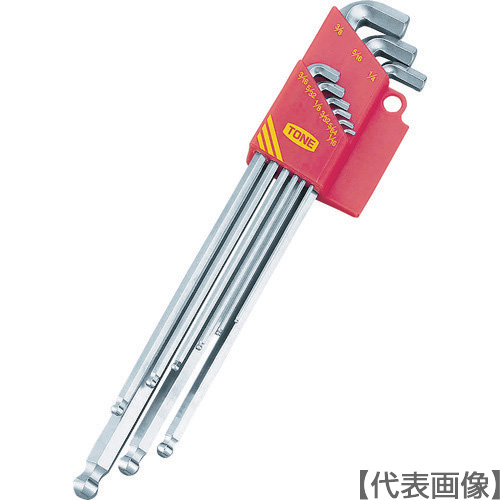 ＴＯＮＥ　ボールポイント六角棒レンチ（インチサイズ）セット マスターツール首下ショートロングボールポイントＬ形レンチセット（BLB900S）323-5262