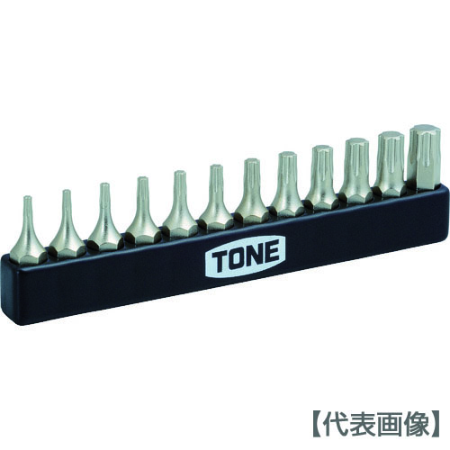 ＴＯＮＥ　オフセット式ラチェットドライバー用ビット　トルクスプラスビットセット　１２点セット（BTIP12S）405-7546【ＴＯＮＥ（株）】