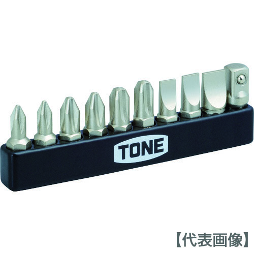 ＴＯＮＥ　オフセット式ラチェットドライバー　ドライバー＆アダプタービットセット（BTPM10S）405-7619【ＴＯＮＥ（株）】