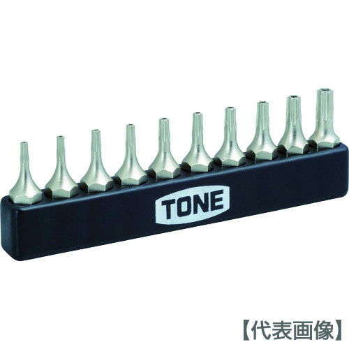 ＴＯＮＥ　オフセット式ラチェットドライバー　Ｔ型トルクスビットセット（いじり防止タイプ）　１０点セット（BTTH10S）405-7741【ＴＯＮＥ（株）】