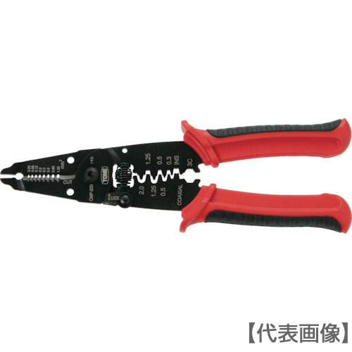 ＴＯＮＥ　手動圧着工具　電工ペンチ　全長２２０ｍｍ（CMP-200）858-6305【ＴＯＮＥ（株）】