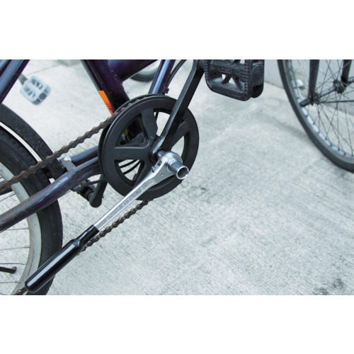 ＴＯＮＥ　二輪車整備工具　サイクルラチェットレンチ　全長２８０ｍｍ（CRW-1415）810-9774【ＴＯＮＥ（株）】
