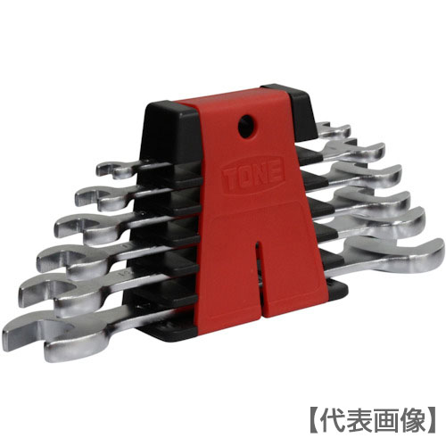 ＴＯＮＥ　両口スパナセット　６本組　メッキ処理　８１０ｇ（DS601P）491-4571【ＴＯＮＥ（株）】