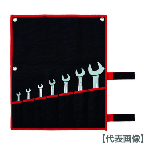 ＴＯＮＥ　両口スパナセット　７本組　メッキ処理　１３００ｇ（DS700）407-9515【ＴＯＮＥ（株）】