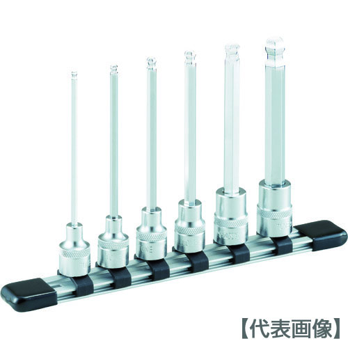 ＴＯＮＥ　ロングボールポイントヘキサゴンソケットセット（ホルダー付）（HBH306L）323-5050【ＴＯＮＥ（株）】