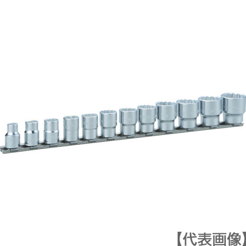 ＴＯＮＥ　ソケットセット（１２角・ホルダー付）　１２ｐｃｓ　差込角９．５ｍｍ（HD312A）396-4418【ＴＯＮＥ（株）】