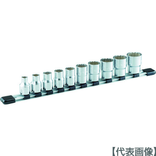ＴＯＮＥ　ソケットセット（１２角・ホルダー付）　１０ｐｃｓ　差込角１２．７ｍｍ（HD410）369-8441【ＴＯＮＥ（株）】