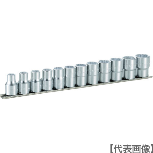 ＴＯＮＥ　ソケットセット（１２角・ホルダー付）　１２ｐｃｓ　差込角１２．７ｍｍ（HD412）396-4434【ＴＯＮＥ（株）】