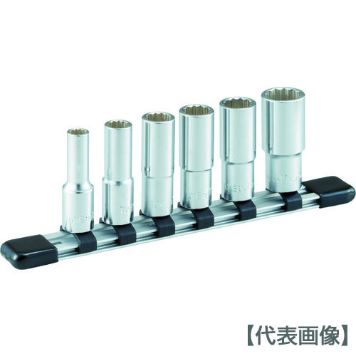 ＴＯＮＥ　ディープソケットセット（１２角・ホルダー付）　６ｐｃｓ（HDL306）405-7767【ＴＯＮＥ（株）】