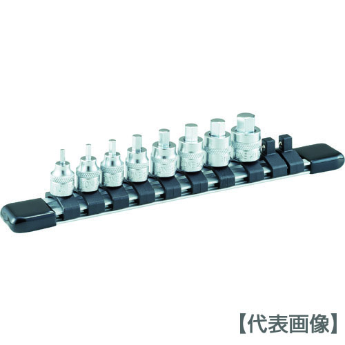 ＴＯＮＥ　ショートヘキサゴンソケットセット（ホルダー付）　８ｐｃｓ（HH208S）387-6519【ＴＯＮＥ（株）】