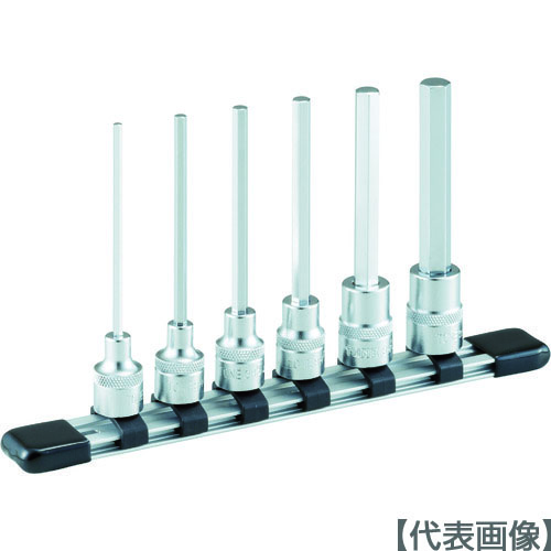 ＴＯＮＥ　ロングヘキサゴンソケットセット（ホルダー付）　６ｐｃｓ　差込角９．５ｍｍ（HH306L）387-6527【ＴＯＮＥ（株）】