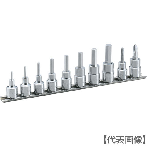 ＴＯＮＥ　ヘキサゴンソケットセット（ホルダー付）　１０ｐｃｓ　差込角９．５ｍｍ（HH310）369-8459【ＴＯＮＥ（株）】