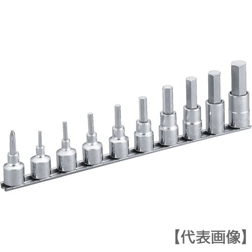ＴＯＮＥ　ヘキサゴンソケットセット（ホルダー付）　１０ｐｃｓ　差込角１２．７ｍｍ（HH410）369-8467【ＴＯＮＥ（株）】