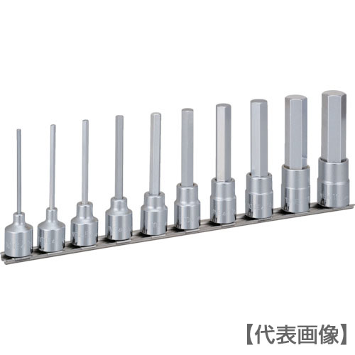ＴＯＮＥ　ロングヘキサゴンソケットセット（ホルダー付）　１０ｐｃｓ（HH410LA）781-1284【ＴＯＮＥ（株）】