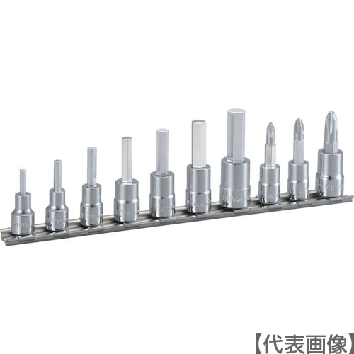 ＴＯＮＥ　ヘキサゴンソケットセット（ホルダー付）インチサイズ　１０ｐｃｓ（HHB210）781-1292【ＴＯＮＥ（株）】