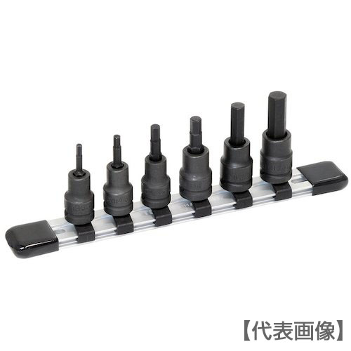 ＴＯＮＥ　ヘキサゴンソケットセット（強力タイプホルダー付）　６ｐｃｓ（HKH306）396-4469【ＴＯＮＥ（株）】