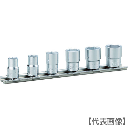 ＴＯＮＥ　ソケットセット（６角・ホルダー付）　６ｐｃｓ　差込角６．３５ｍｍ（HS206）395-6385【ＴＯＮＥ（株）】