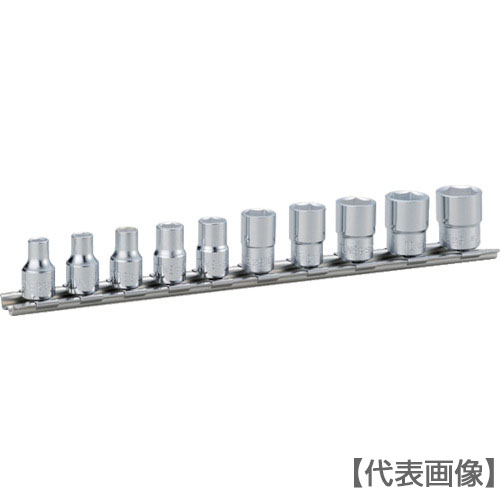 ＴＯＮＥ　ソケットセット（６角・ホルダー付）　１０ｐｃｓ　差込角６．３５ｍｍ（HS210）387-6608【ＴＯＮＥ（株）】