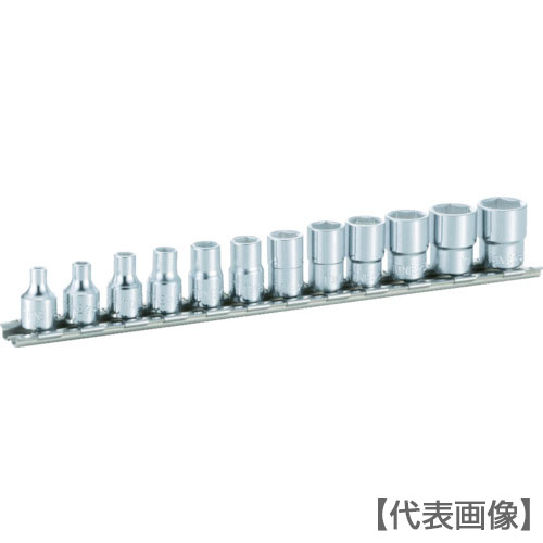 ＴＯＮＥ　ソケットセット（６角・ホルダー付）　１２ｐｃｓ　差込角６．３５ｍｍ（HS212）396-4515【ＴＯＮＥ（株）】