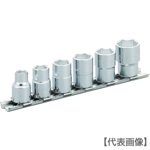 ＴＯＮＥ　ソケットセット（６角・ホルダー付）　６ｐｃｓ　差込角９．５ｍｍ（HS306）396-4523【ＴＯＮＥ（株）】