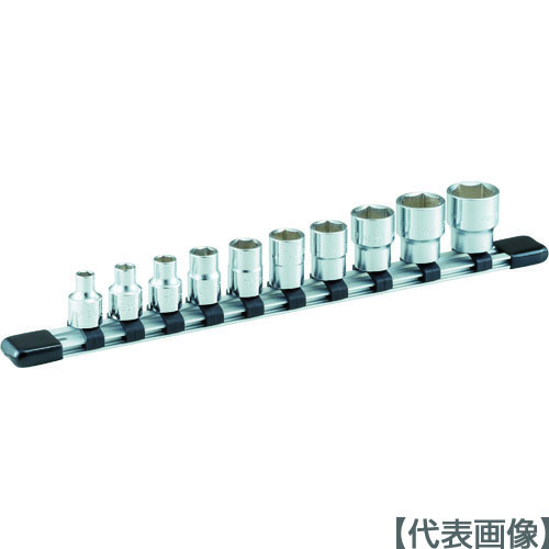 ＴＯＮＥ　ソケットセット（６角・ホルダー付）　１０ｐｃｓ　差込角９．５ｍｍ（HS310）369-8475【ＴＯＮＥ（株）】
