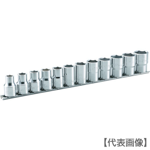 ＴＯＮＥ　ソケットセット（６角・ホルダー付）　１２ｐｃｓ　差込角１２．７ｍｍ（HS412）369-8491【ＴＯＮＥ（株）】