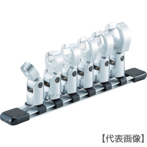 ＴＯＮＥ　フレックスクロウフットレンチセット（ホルダー付）　９ｐｃｓ（HSCF309F）396-4591【ＴＯＮＥ（株）】